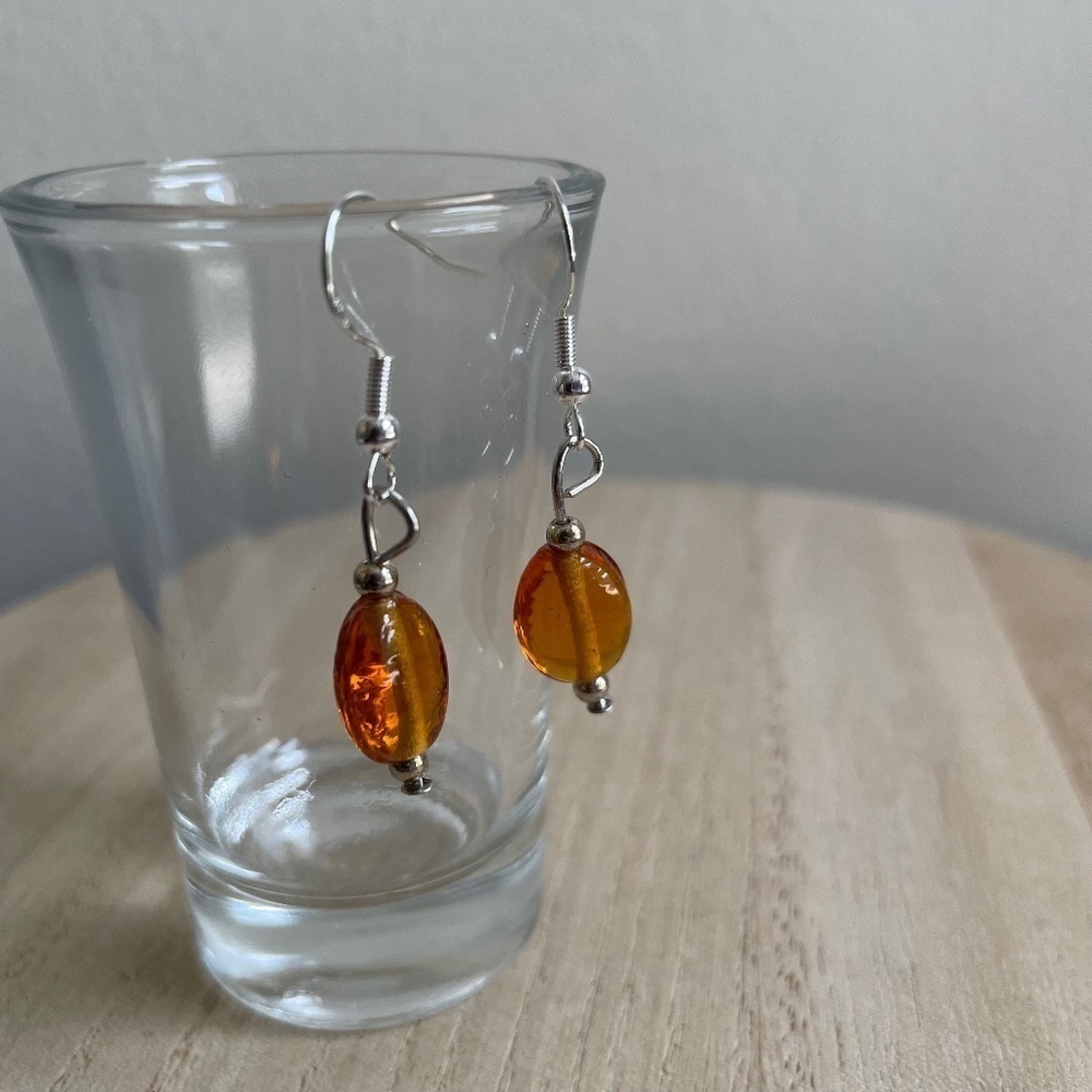 Amber Lights Beaded Earrings